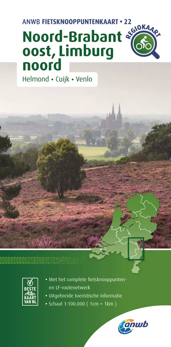 ANWB Knooppuntenkaart Noord Brabant en Limburg Noord