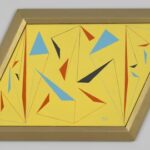 Sedje Hémon Modèle bizarre avec des triangles, 1988 Acryl op doek, 55 × 98 cm Sedje Hémon Stichting Fotografie: Wet Plate Collodion; Hans Wijninga