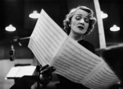 Eve Arnold Marlene Dietrich at the recording studios of Columbia Records NYC © Eve Arnold Magnum Photos