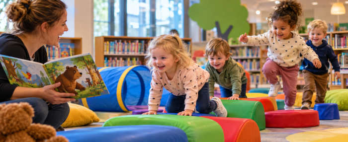 Peuterpret bij SUPERFIT in de bibliotheek